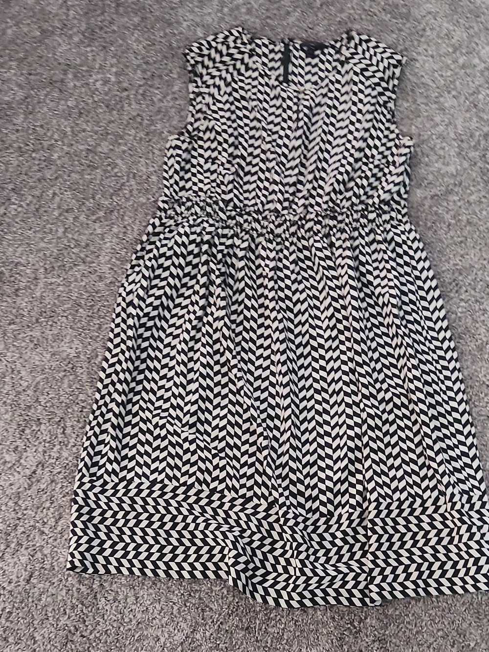 J. Crew Black and White Chevron Dress